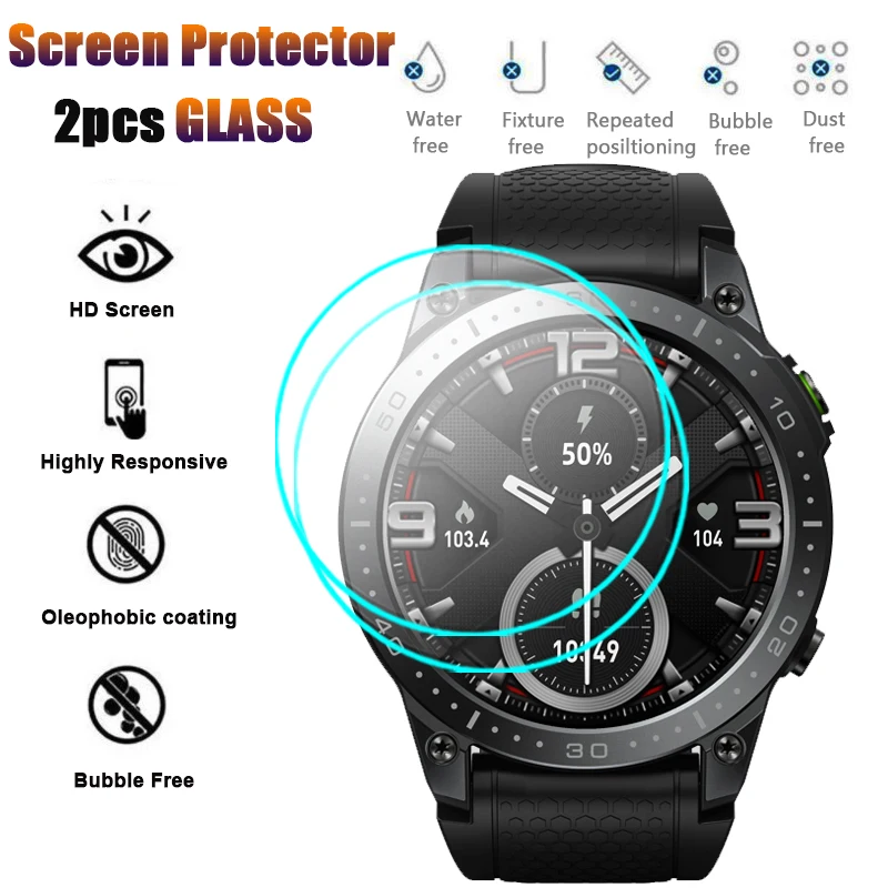 2PCS Tempered Glass For Zeblaze Vibe 7 Btalk 2 Lite Stratos Ares 3 Pro Full Cover Screen Protector HD Clear Protective Glass
