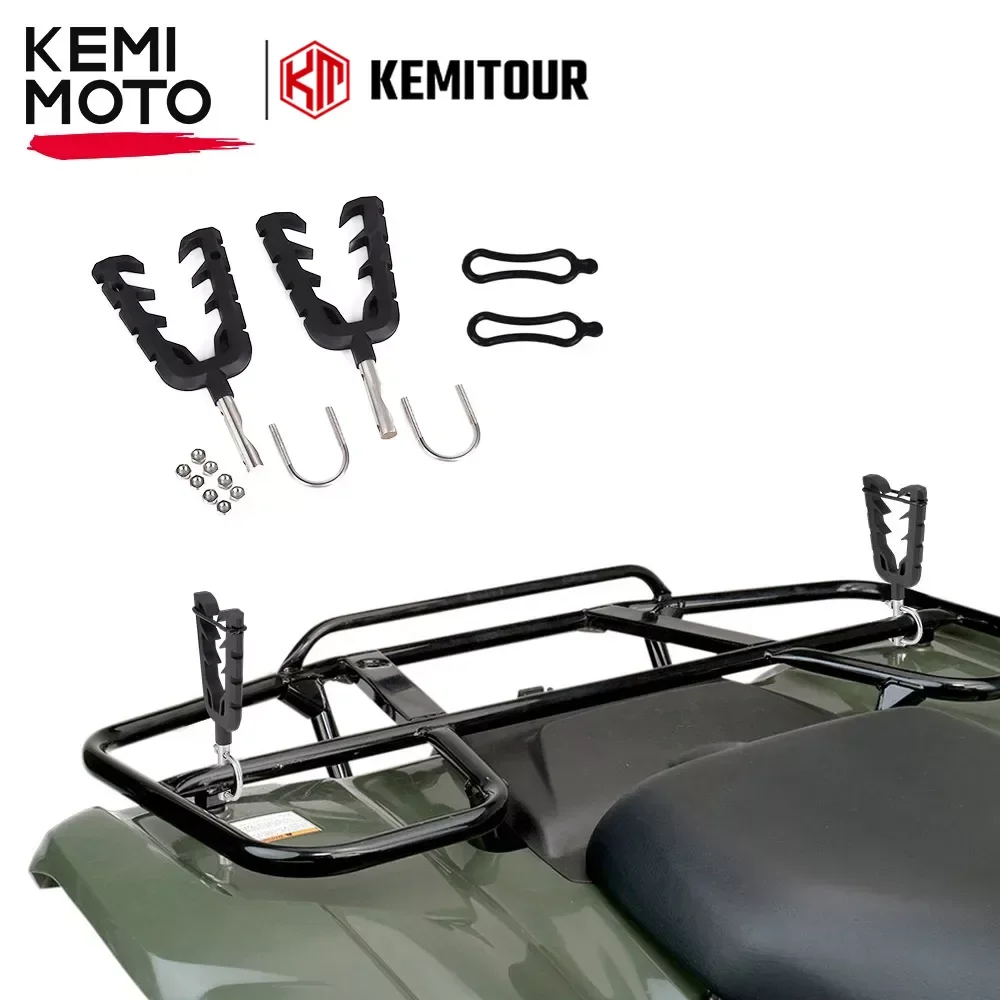 Quad Bike Single Bow Rack Holder Firearm Shooting V-Grip Single Handlebar Cushioned Rack VFGH Motorbike ATV UTV Golf Car Scooter