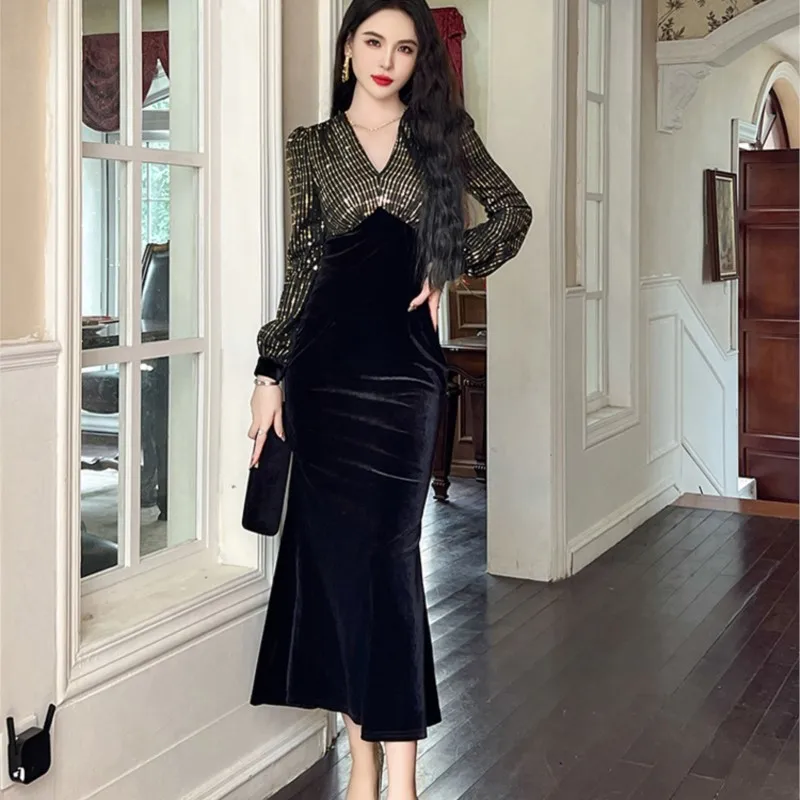 

Luxury light mature style elegant temperament fashion dress