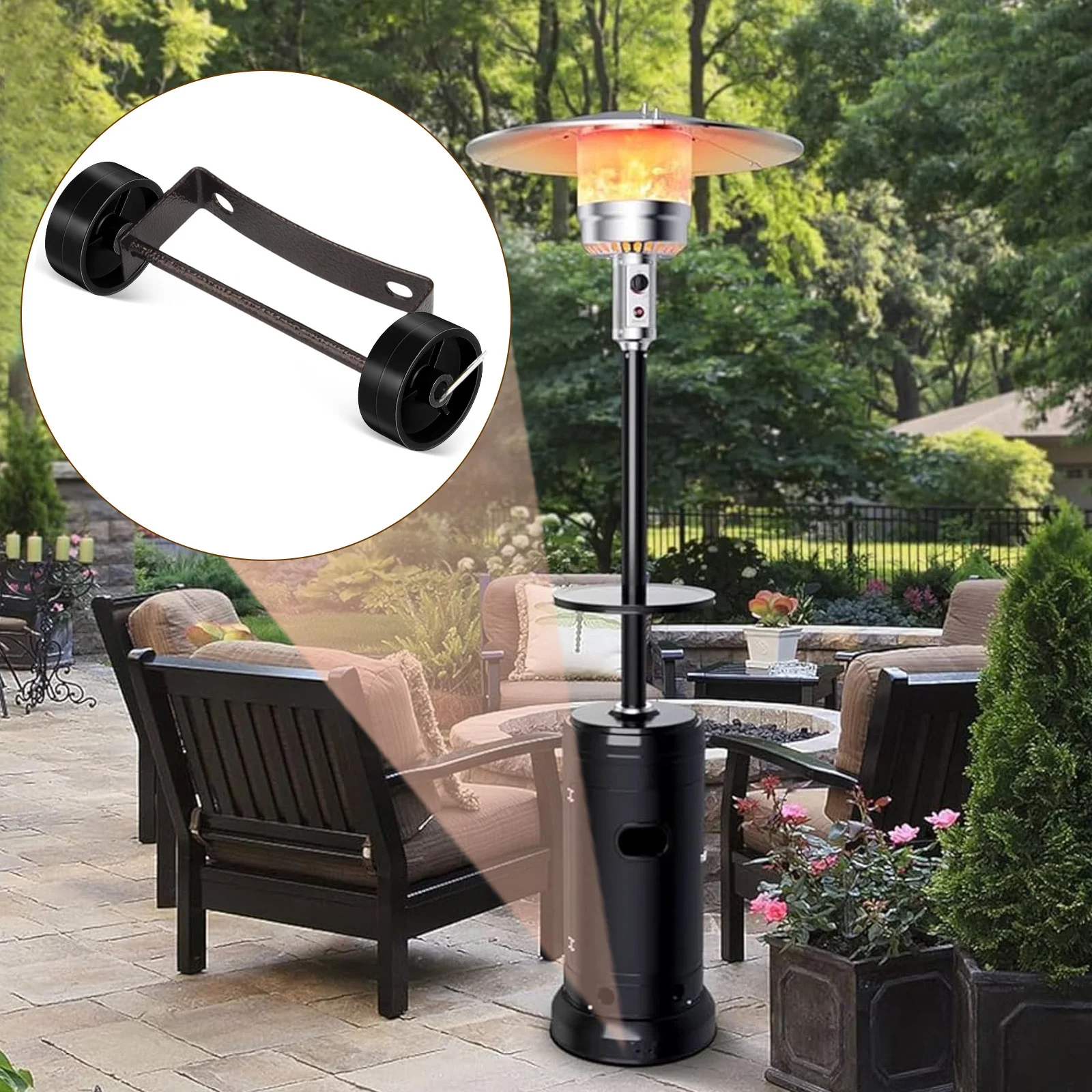 

4pcs Universal Grill Wheels Replacement Movable Wheel For Outdoor Gas Heater Black Patio Heater Wheel Kit Weather Resistant