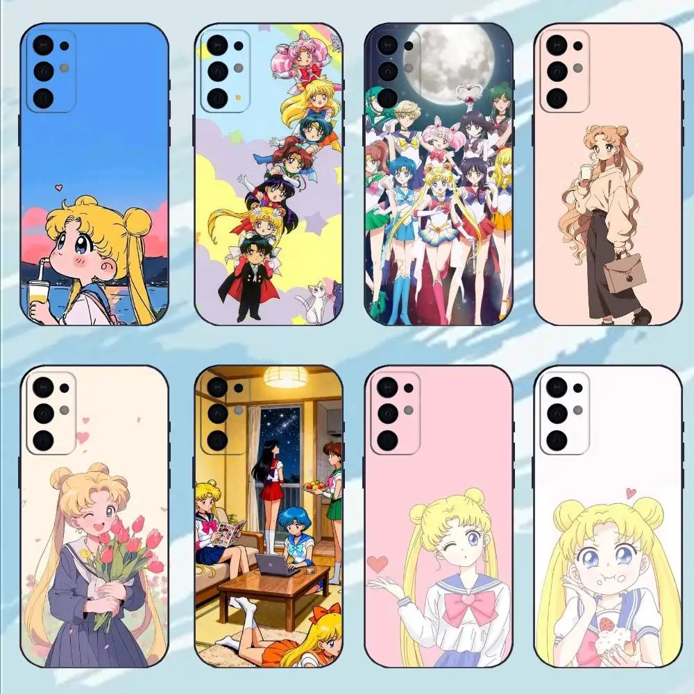 

Anime S-Sailor Moon Phone Case For Samsung S25,S24,S23,S22,S21,S20,Plus,Soft Black Shell