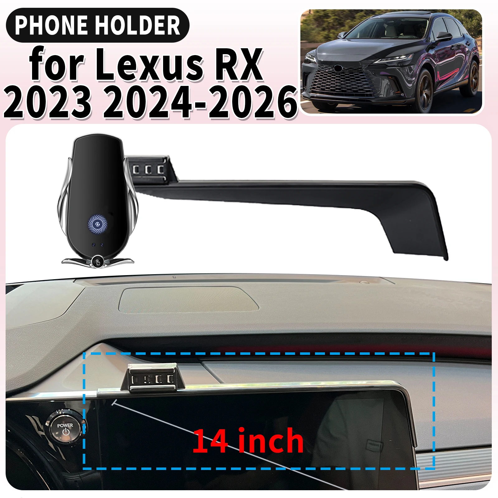 

fit for Lexus RX 2023 2024-2026 (14in) Screen Base Mount Phone Holder Dedicated Clip-On Navigation Bracket Car​​ accessoires