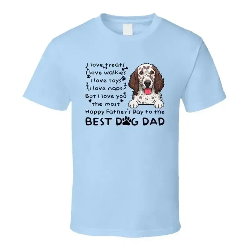 English Setter I Love Treats Happy Father's Day T Shirt