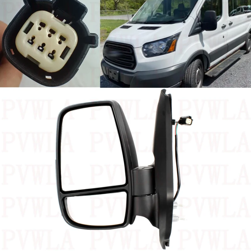 

Left Side 3 Pins Satin Black Power Adjust Mirror For Ford Transit 150 250 350 2014 2015 2016 2017 2018 2019 2020 2021 2022