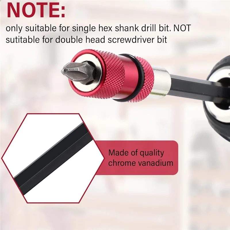 

UISN 8Pcs Drill Bit Extension Set Magnetic Drill Extension Bit Holder Drill Bit Extender 1/4 Inch Hex Bit Holder With 8 Bits
