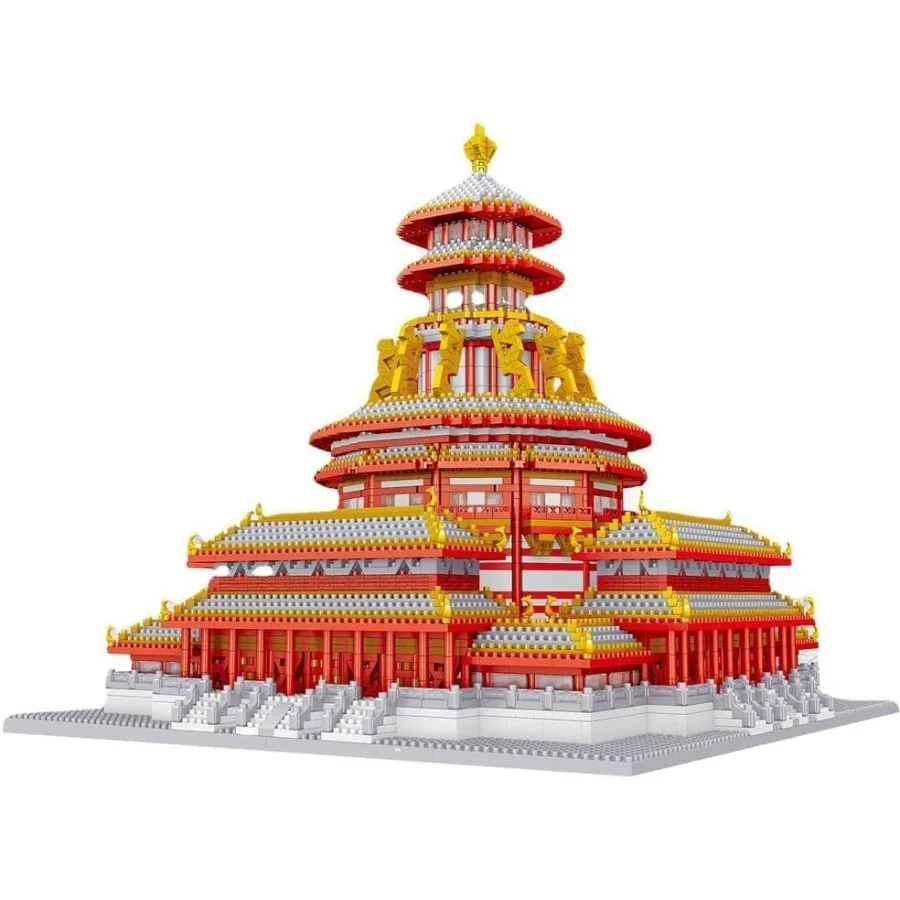 Conjunto de micro blocos de construção de arquitetura chinesa com 5436 peças para adultos Kit detalhado de modelo do palácio Ziwei com fama mundial