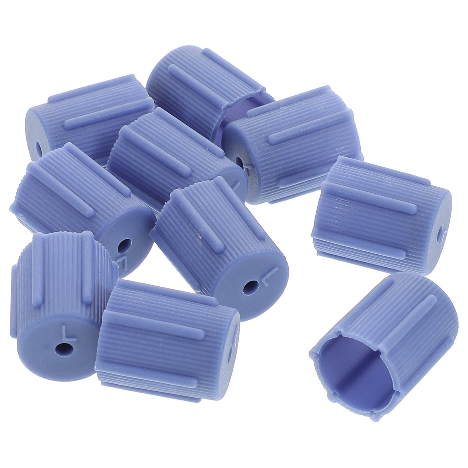 

10pcs Car Air Conditioning Valve Caps Leakproof Durable Easy Installation Universal Blue Low Pressure Covers Accessories