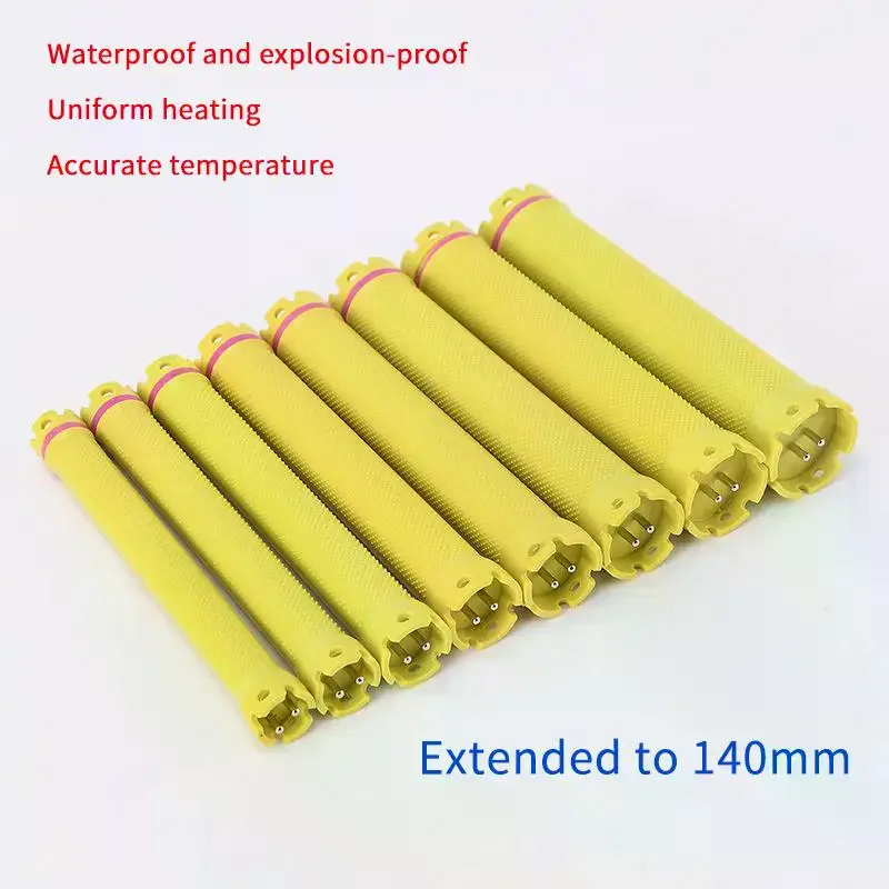 New 140mm 24V Digital Hair Hot Perm Rods Yellow French Wavy Hair Maker Electric Heated Curlers Bars Rollers Hair Salon Barber