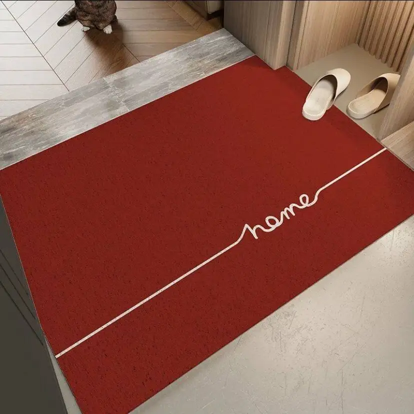 Modern Minimalist Style Entry Doormat Water Absorbent Anti-Slip Mat Wire Loop Dirt Trapping Cuttable Living Room Pad