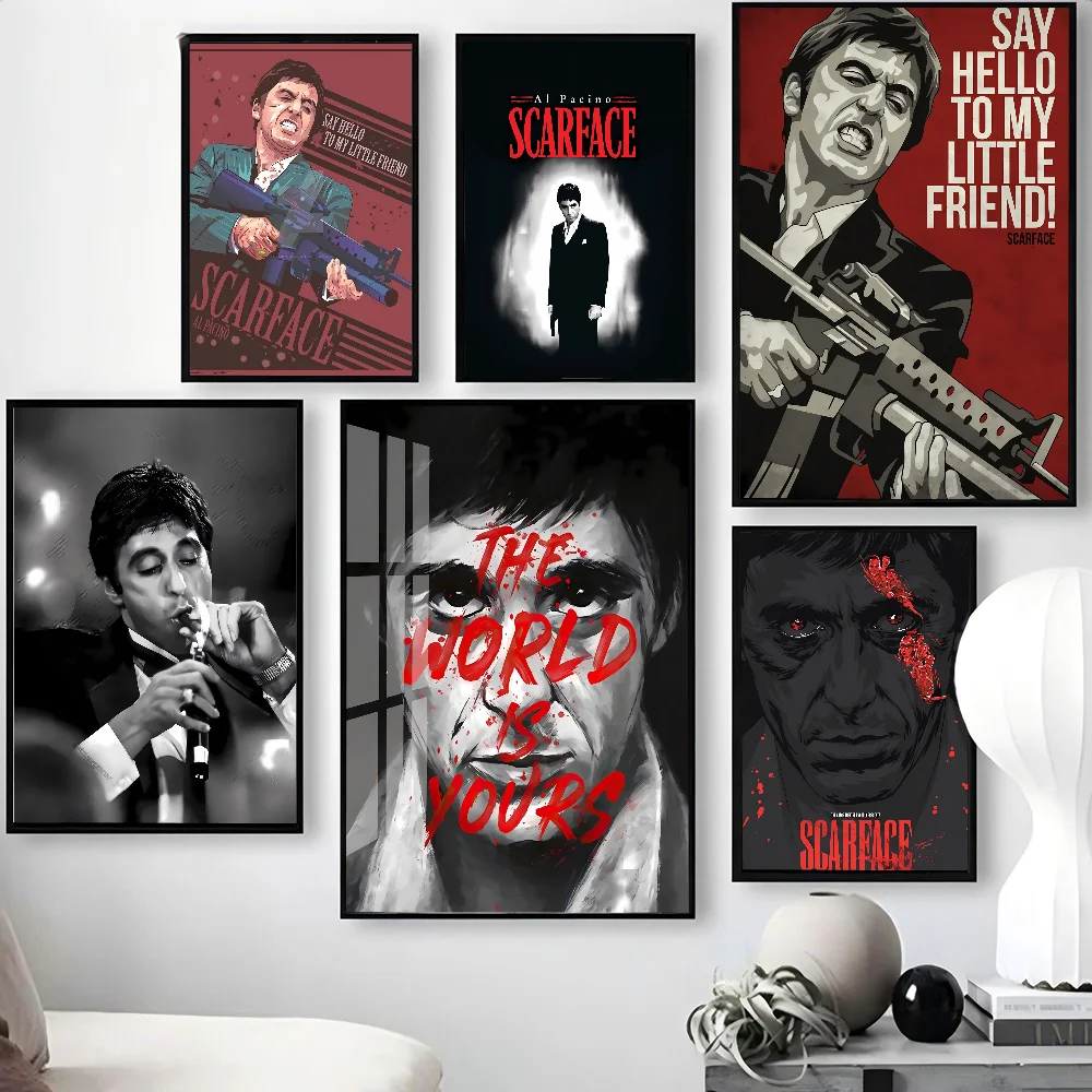 1 قطعة S-Scarface المشارك ورقة طباعة غرفة المعيشة المنزلي غرفة نوم مدخل بار مقهى الفن اللوحة الديكور