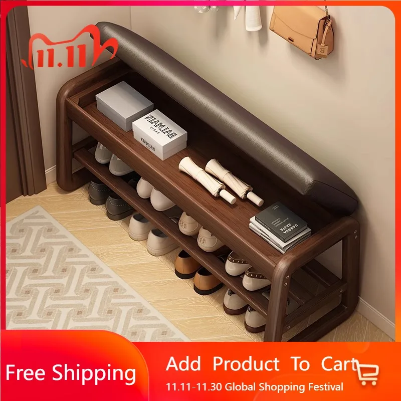 

Disinfecting Wooden Shoe Shelf With Seat Hallway Bench Slippers Show Shoe Shelf Modern Vertical Gabinete Shoemakers Furniture