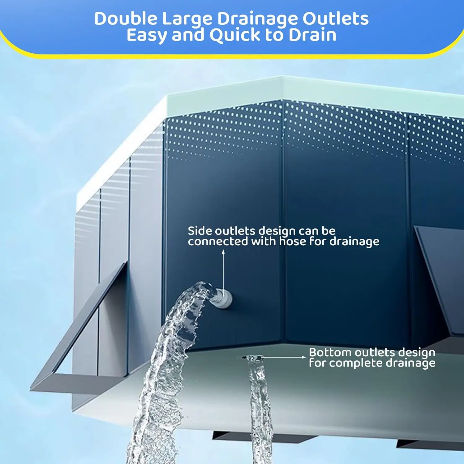 Foldable Swimming Pool, Hard Plastic Shell Rectangular Foldable Pools Above Ground, Collapsible Swimming Pool for Backyard Outsi