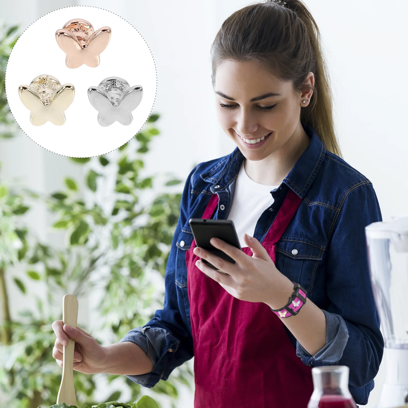 

3Pcs Watch Band Charms Decorative Studs Silicone Band Nail Fashion Watch Strap Charm Accessories Wristwatch Decoration Gifts