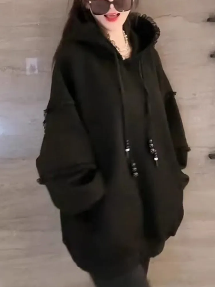 Felpa Oversize alla Moda per Donna, Vestibilità Ampia, Stile Europeo, Novità Autunno Inverno, Taglie Forti