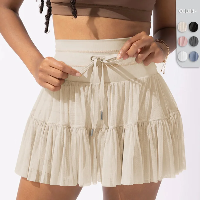 High Quality Spring Summer New High Waisted Anti Glare Inner Village Short Skirt Strap Design Pleated Skirt Vestido Harajuku Y2k