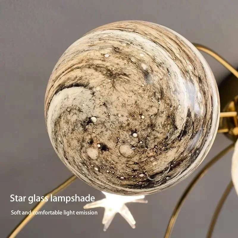Modern Simple Star Ceiling Light Personalized Romantic Children's room Decorative Lamp Creative Planet Glass Ball Lights