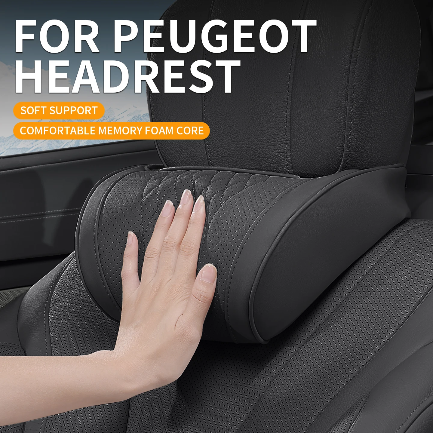 Universal Memory Foam Car Seat Headrest for Peugeot 3008 208 308 2008 408 508 508 SW 5008 301 Rifter Partner Traveller 207