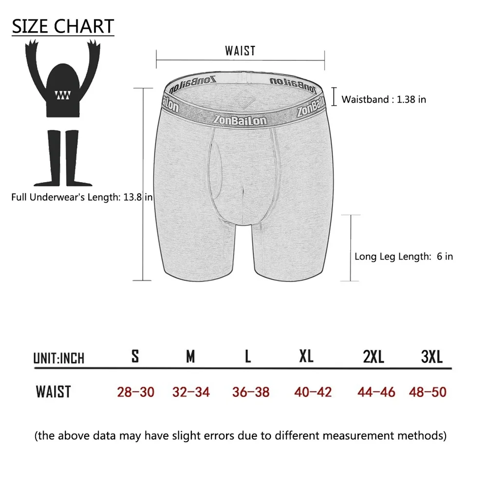 Jinshi Men's Boxer Briefs Bamboo Soft Classic Breathable No Ride Up Open Fly Boxers Underwear