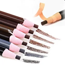 5 szt. Trwały ołówek do brwi wodoodporny pisak do tatuażu Eyeliner czarny brązowy szary naturalny Pull etui wzmacniające brwi narzędzie kosmetyczne