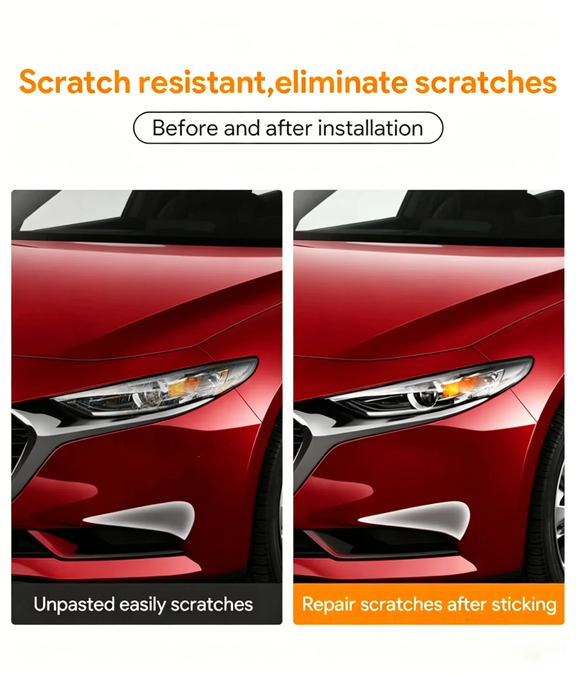 Für Mazda 3 2019-2026 Auto TPU Scheinwerferfolie Lackschutzfolie Kratzfester Außen-PPF Transparent Rauchschwarz Reparatur – Detail 2
