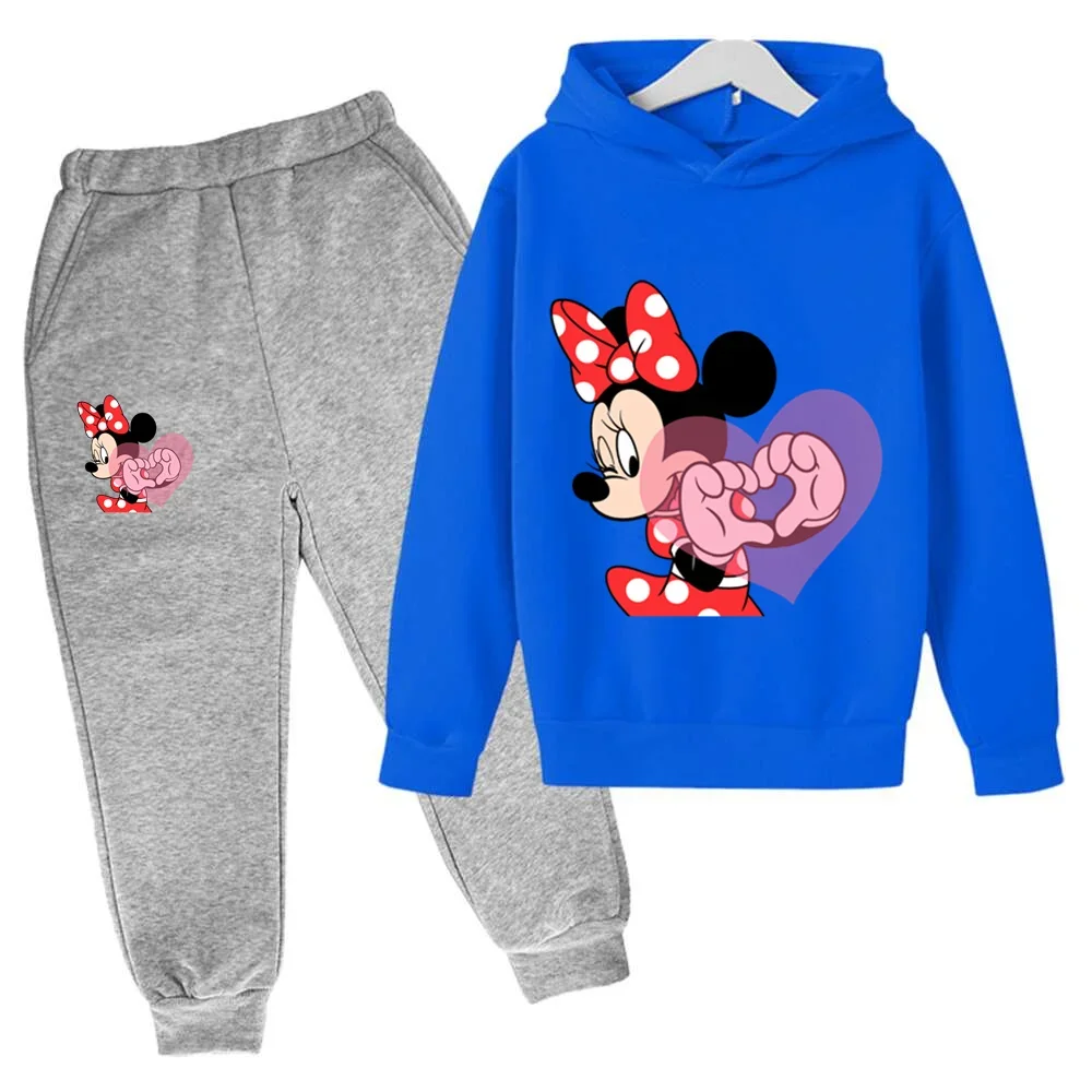 Fashion Sports Mickey Suit Disney Printed Hoodie + Trousers 2 Pieces Set Spring And Autumn Animation Men And Women Suit