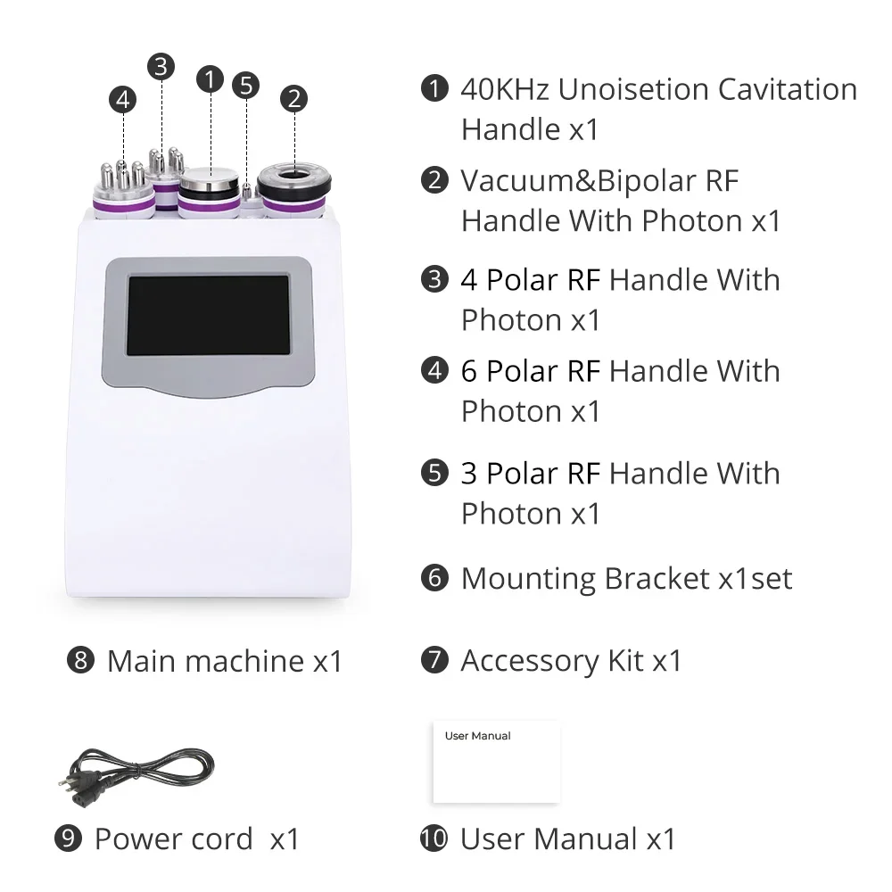 5/6/9 in 1 Cavitation Body S รูปร่างเครื่องอุปกรณ์ความงาม Facial Massager Care เครื่องมือผิวกระชับใบหน้า -2 Cavitation เครื่อง k สปา