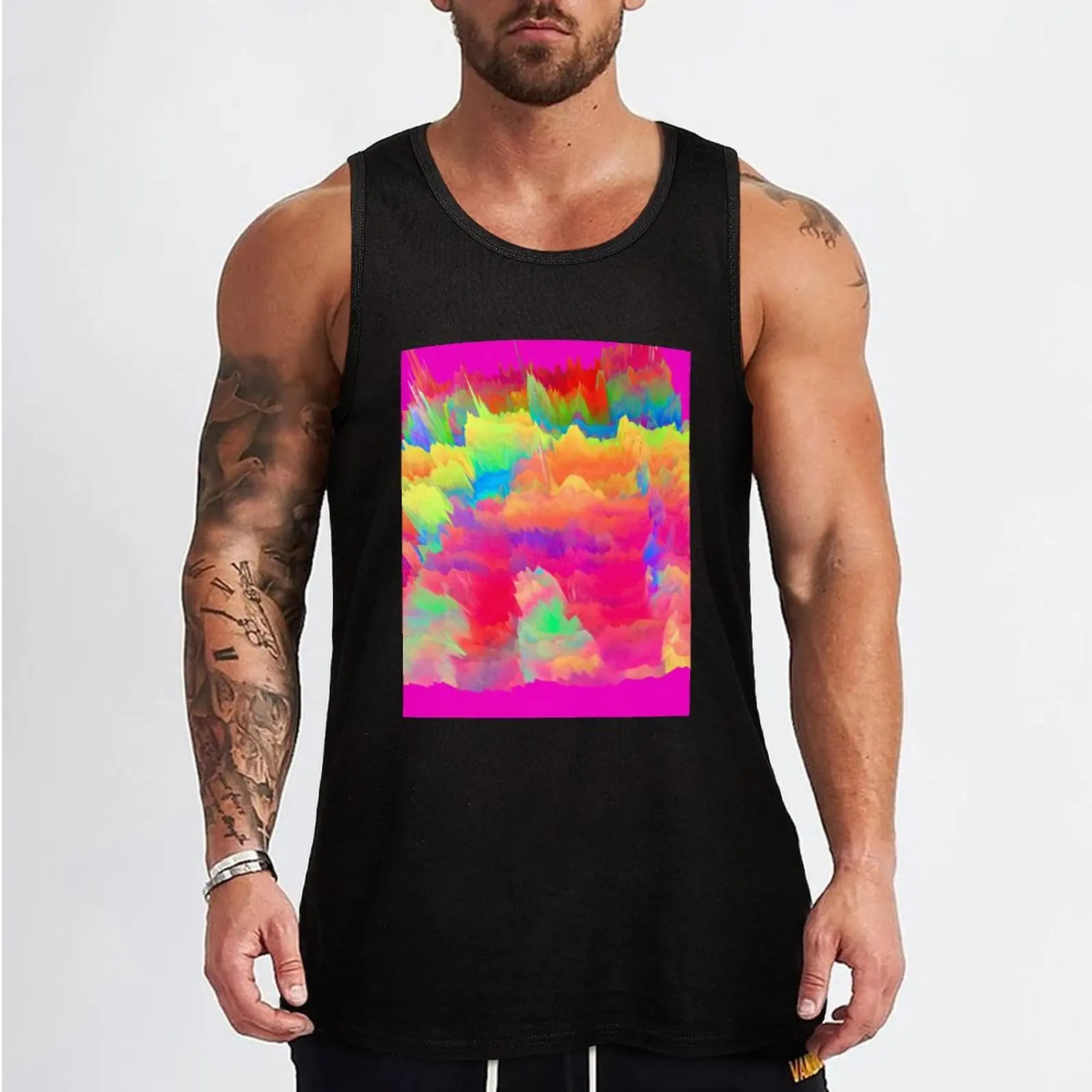 Colour explosion Tank Top Men's clothing sleeveless tshirts for men