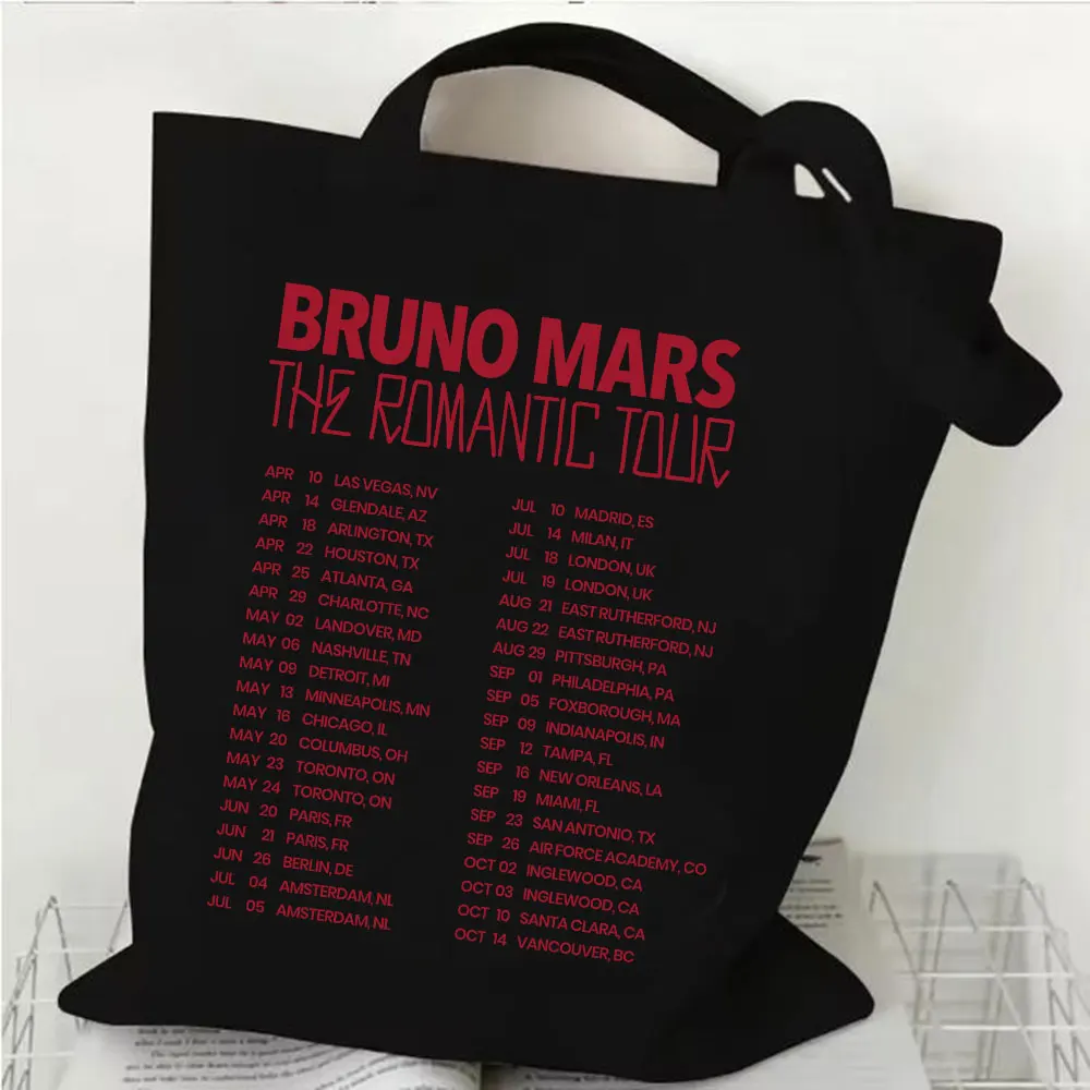 Bruno Mars The Romantic Tour 2026 Graphic Canvas Bag Shopping Tote