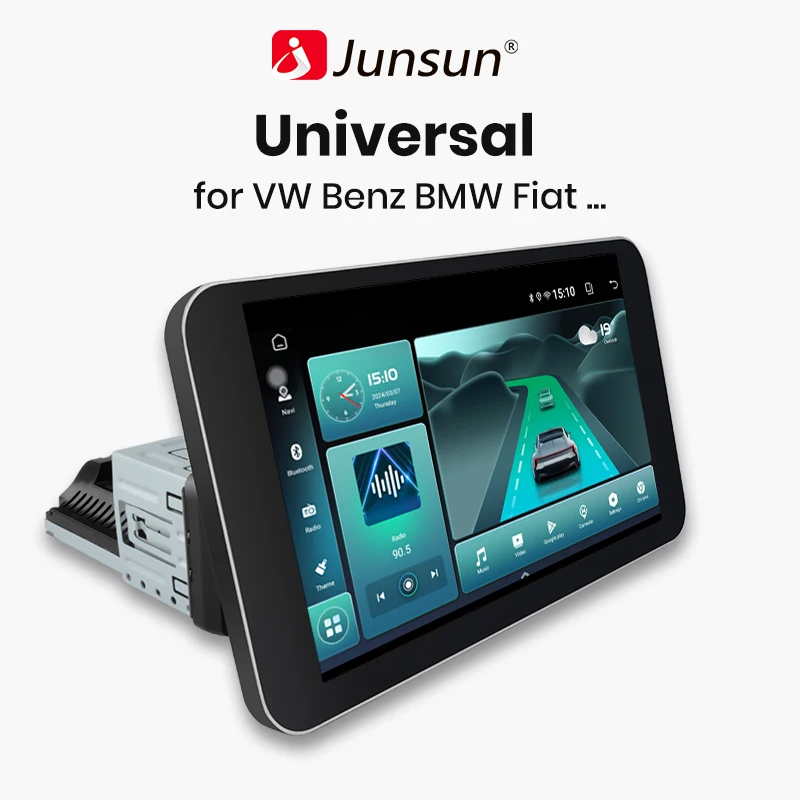 Junsun Wireless CarPlay Android Auto Radio For 1 Din Floating screen car auto Universal Toyota Nissan Kia GPS Navigation Stereo