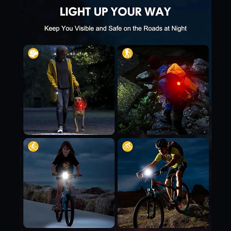 Bike Lights [4+6 Modes], USB Rechargeable Bike Lights Front & Back, IP65 Waterproof Bicycle Lights For Road Mountain