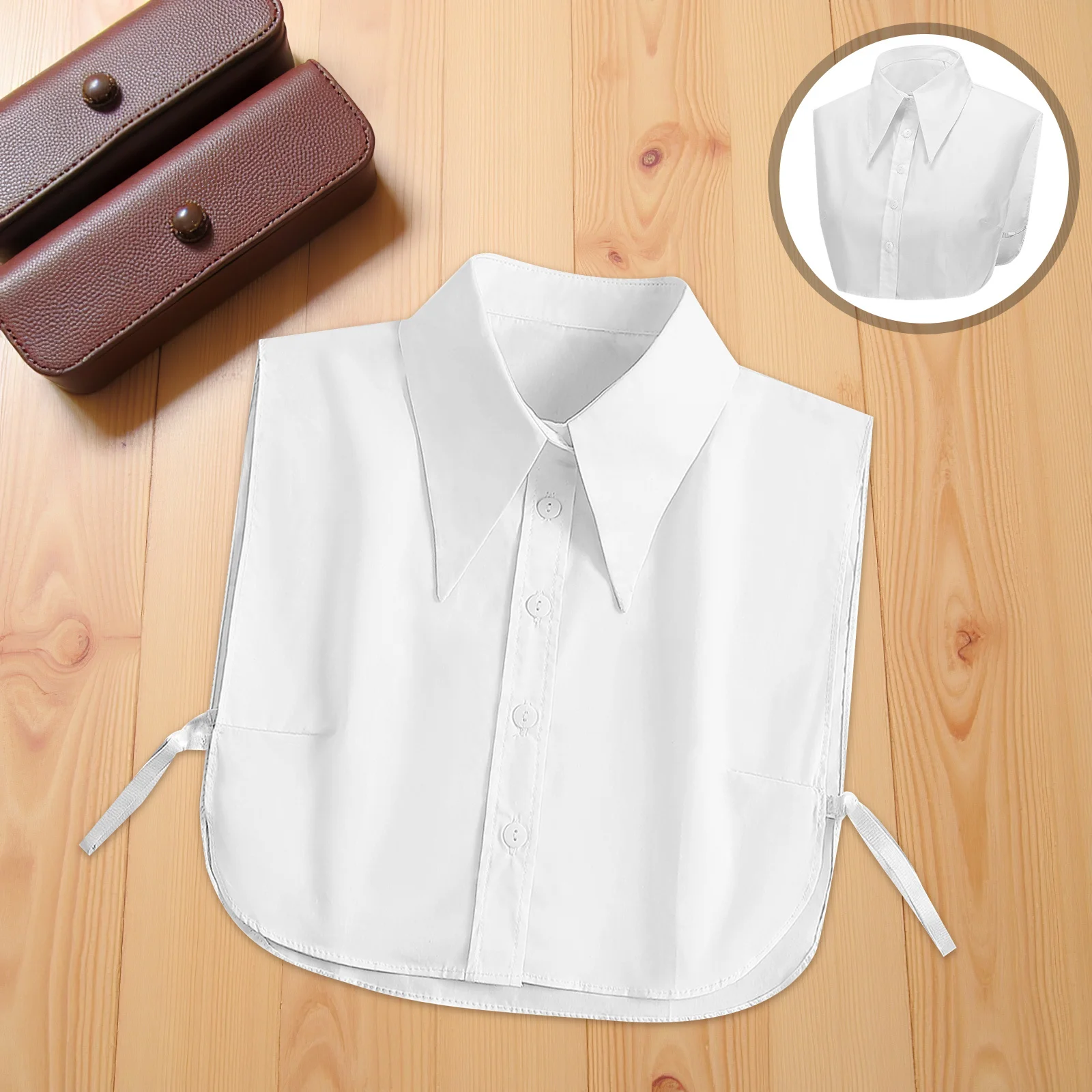 

1pcs Cotton Shirt For Women Detachable Fake Office Wear Blouse Attachment Fashion Collar Accessory Womens Trendy Collar