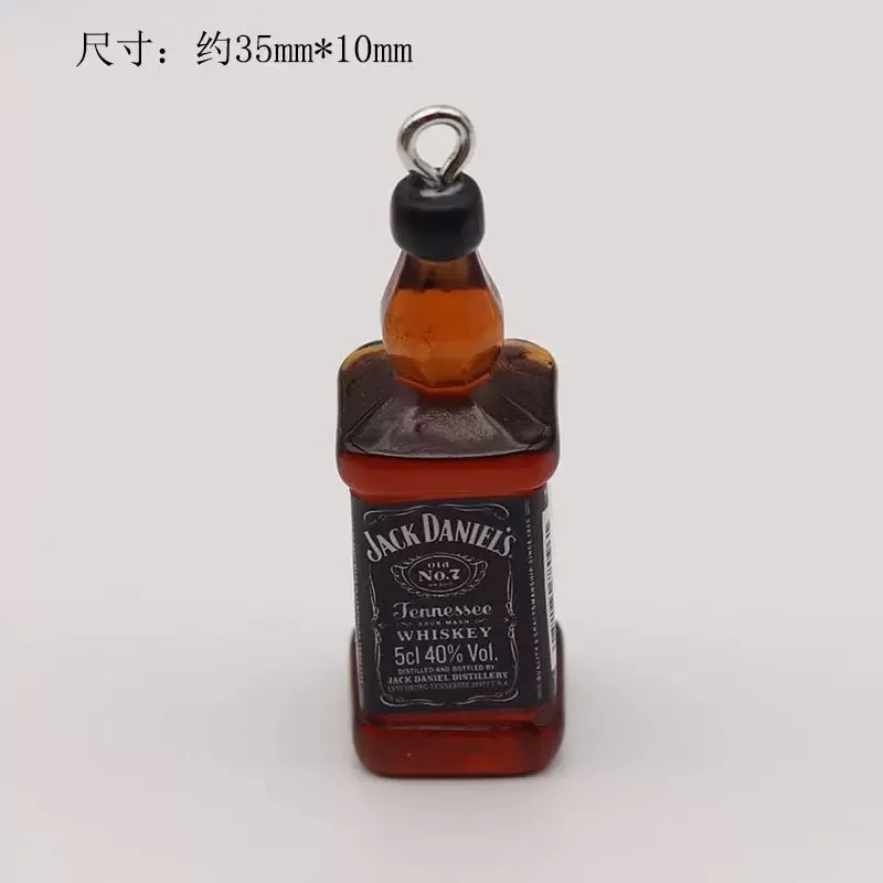 10pcs 3D Alcohol Wine Bottle Resin Charms Pendant for DIY Earring Keychain Jewelry Making
