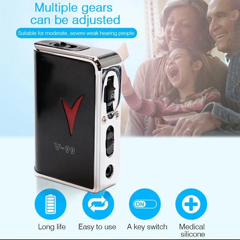 Smart Hearing Aids for Deafness Hearing Loss Sound Amplifiers Portable Adults Elderly Deaf Hearing Aids Ear Hearing Enhancement