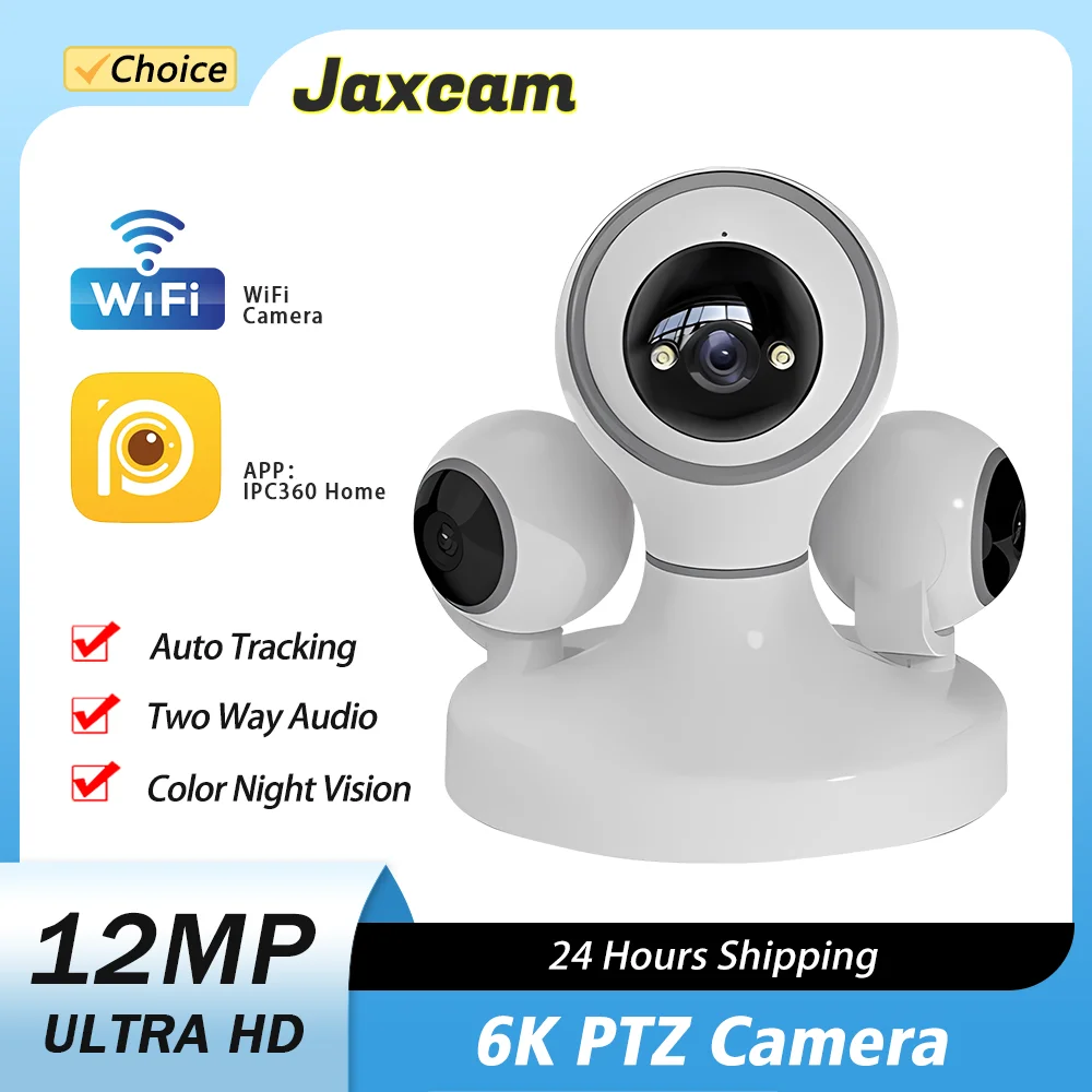 

12MP PTZ WiFi 6K Three Lens Screen Camera Intdoor Three Screens Protection Motion Detection Indoor IP CCTV Survalance Cameras