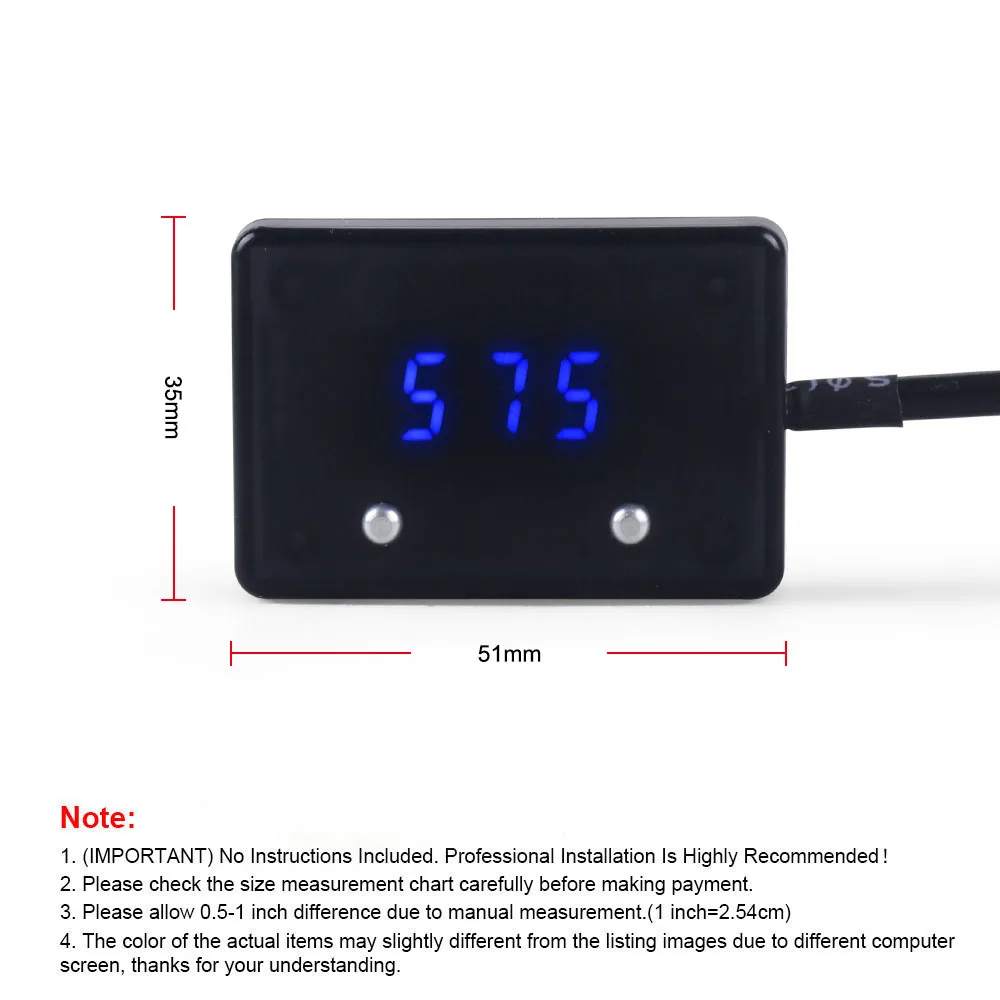 Indicatore temperatura scarico auto con sensore Mini display digitale a LED DC12V Misuratore temperatura gas di scarico quadrato EGT EXT LC 102410