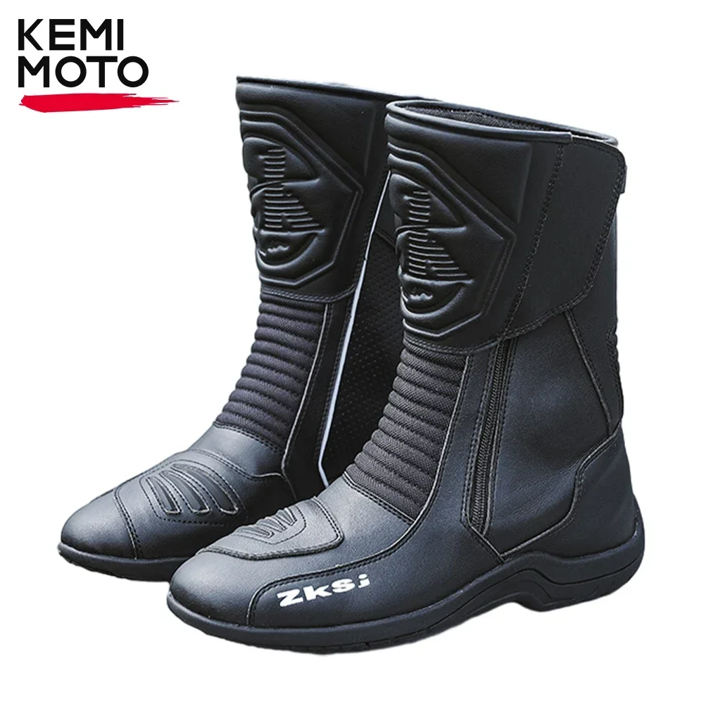 

Motorcycle Boots For Men Black Shoes Off-road Motorbike Racing Riding Ankle Boots Equipment Shockproof Soft Breathable Durable