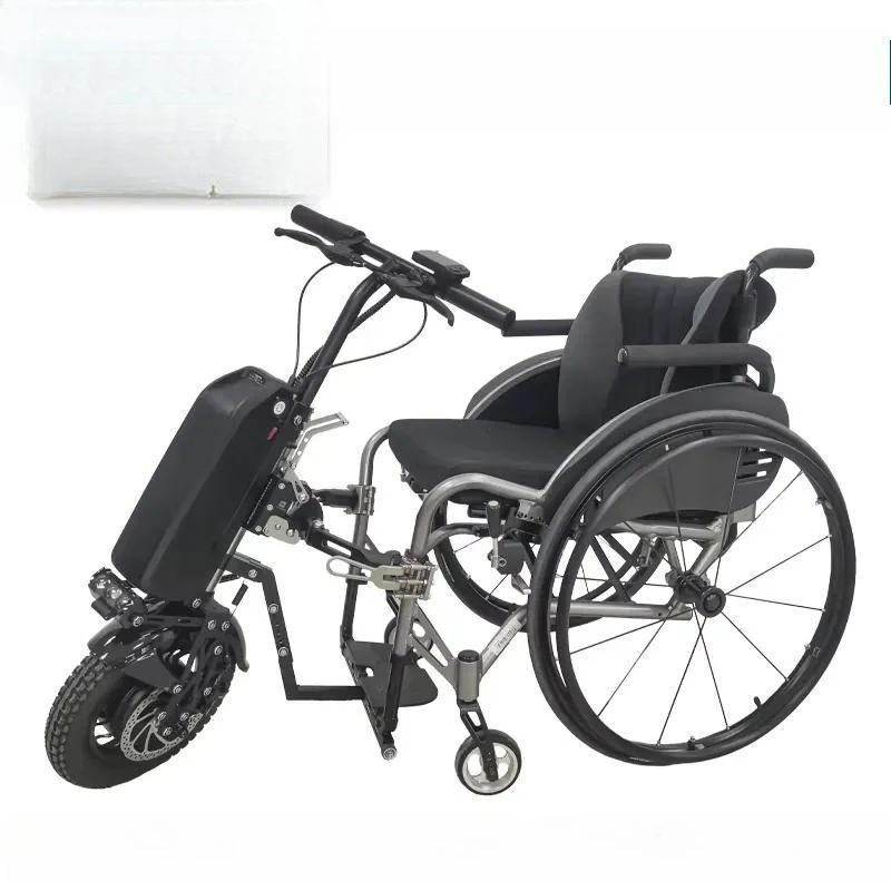 Quick installation of electric wheelchair traction device for elderly and disabled assistance