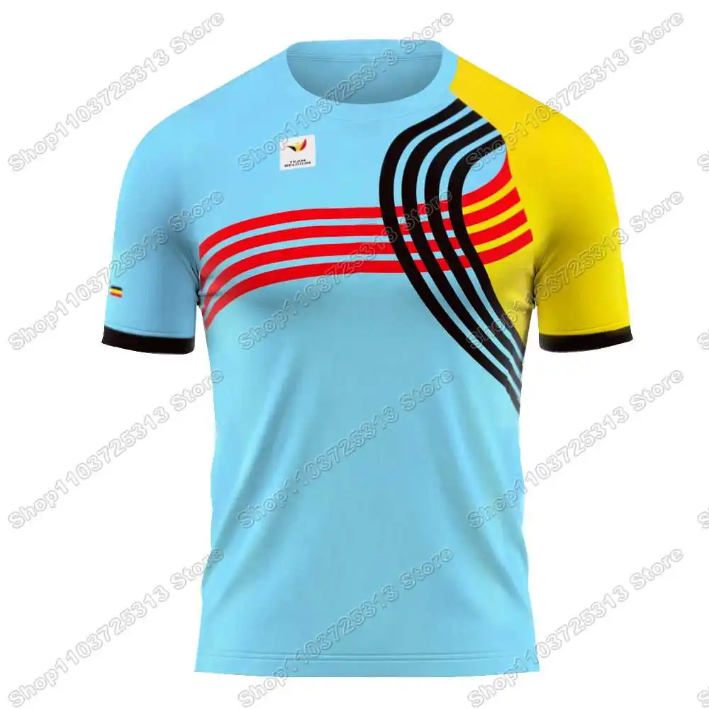 2024 Belgium Remco Evenepoel T Shirt Gold MTB Cycling Jersey GYM Outdoor Tech Shirts Training Tops Fitness Jersey Running Wear