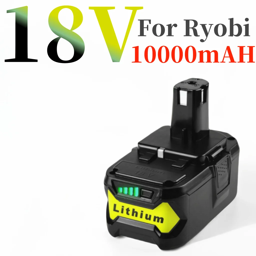 

For High Capacity 18V 10000mAh Li-Ion for Ryobi P108 RB18L40 Rechargeable Battery Pack Power Tool Battery Ryobi ONE