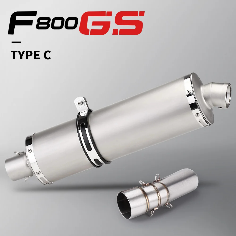 Factory Hot Selling Slip On For F650Gs F700Gs F800Gs F800R F800Gt Motorcycle Exhaust Pipe Escape Left Middle Link Pipe With Muff