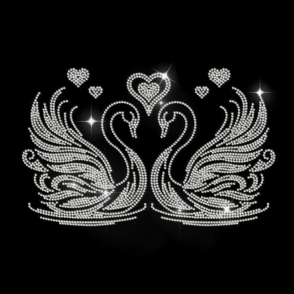Glass Hotfix Rhinestone Iron on Appliques Costume Accessories for Clothes Bags Pants Swallow 297x210mm
