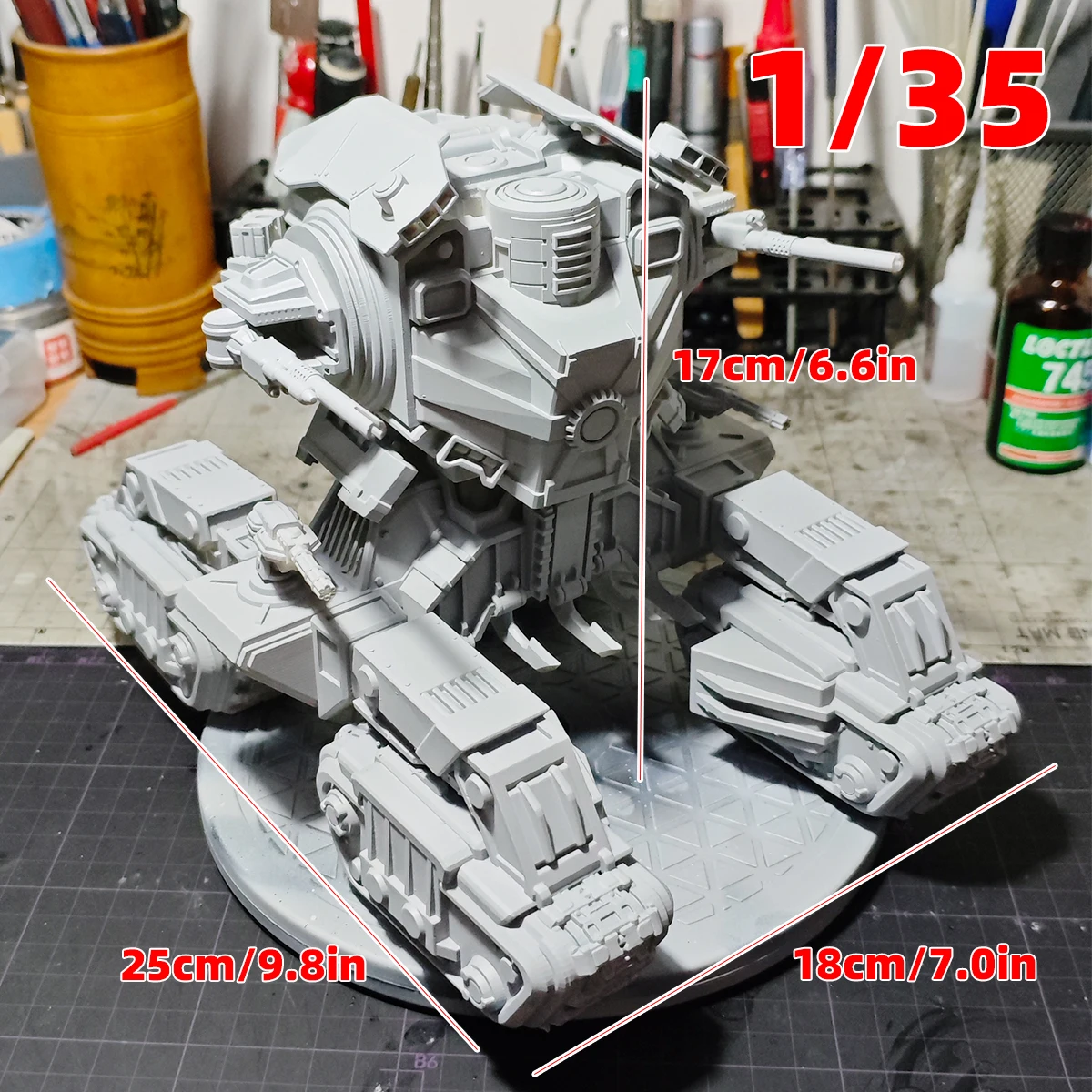 1/35 Scale Model Kit 3D Resin Miniature Figures Diorama Unpainted Sci-Fi Armored Tank Land Cruiser Super Heavy DIY