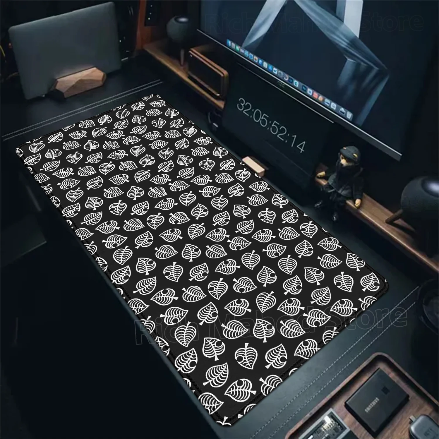 Vintage bloemen groene bladeren muismat esthetische grote gaming muismat gamer toetsenbord Xxl bureaumat natuur bureaumat pc-accessoires