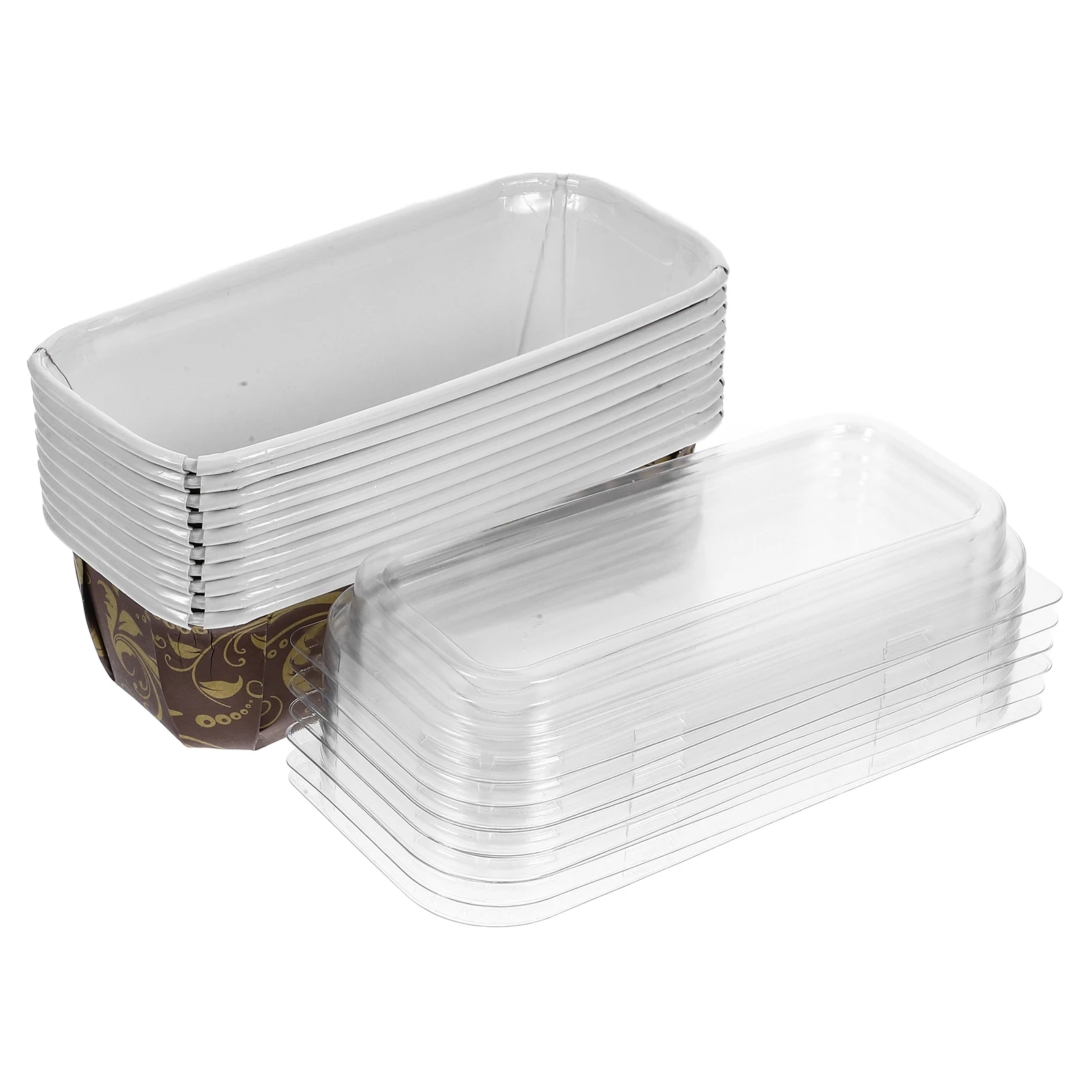 

10Pcs Cake Paper Liners Disposable Baking Bread Pans High Temp Resistant Sturdy Material Versatile Use Elegant Design Holiday