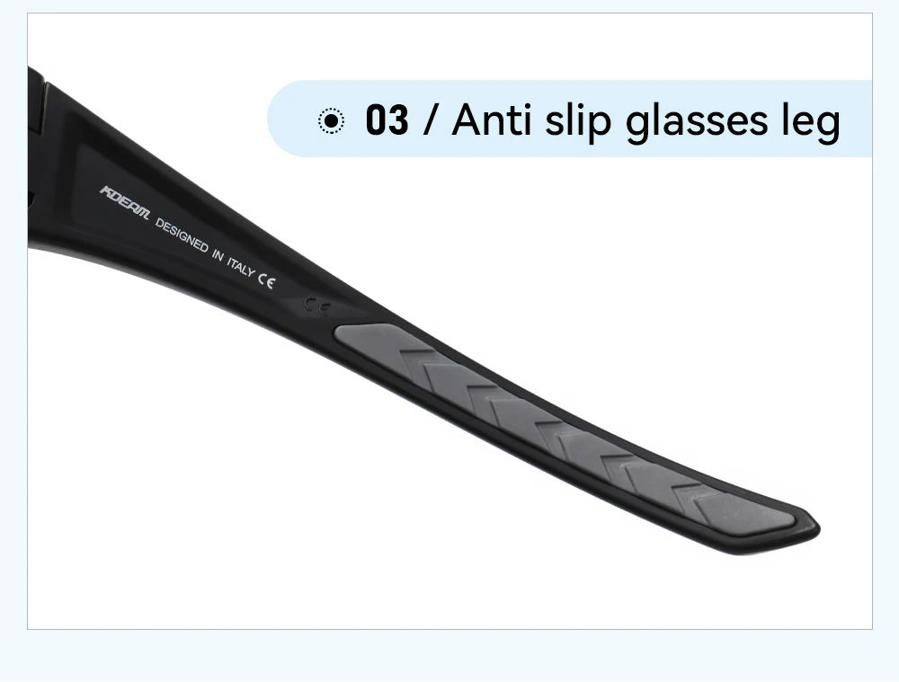 Kdeam Herren Fahrrads onnen brille polarisiert große Elastizität von tr90 Material Reit sonnenbrille 1,2mm Dicke Polarisation gläser – Detail 9