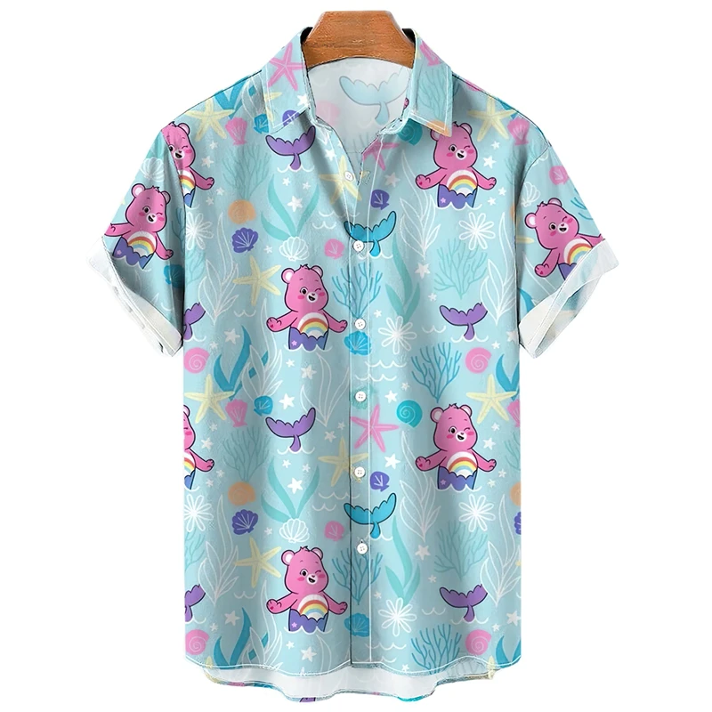 Duck Shirt 3DPrinted Men\'s Fashion Hawaiian Casual Beach T Short Sleeve Single Button Blouse Male Men Women Clothing