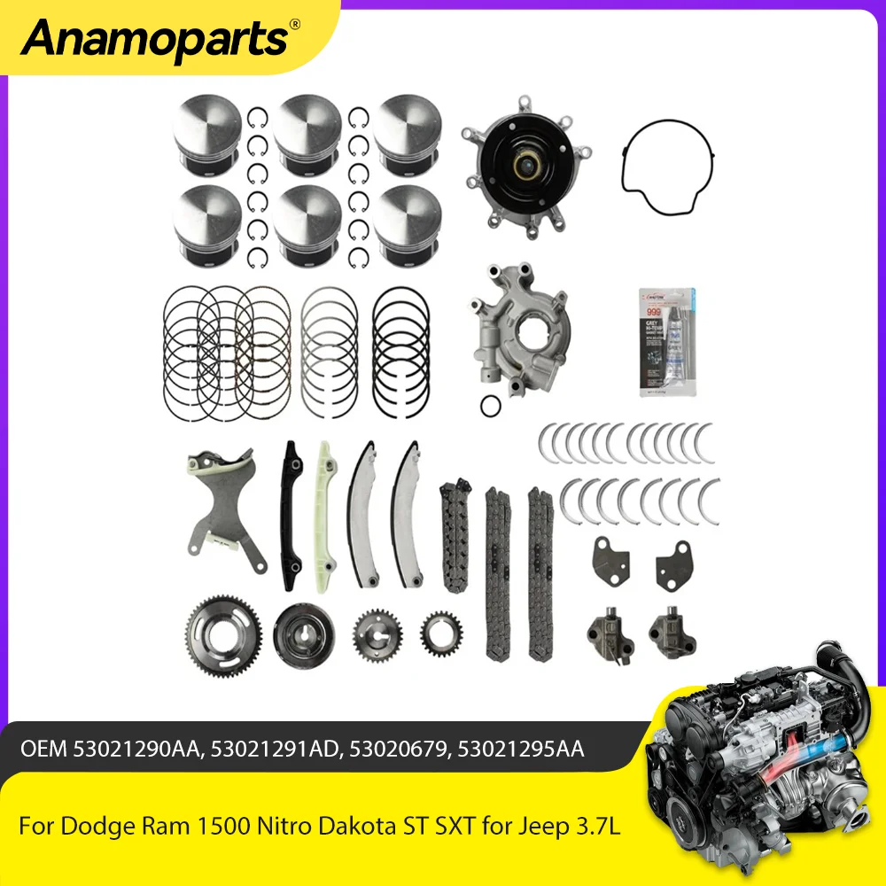 

Engine Parts Rebuild Kit Fit 3.7 L V6 GAS for Dodge Ram 1500 Nitro Dakota Jeep Grand Cherokee Commander Liberty Sky 3.7L 05-12