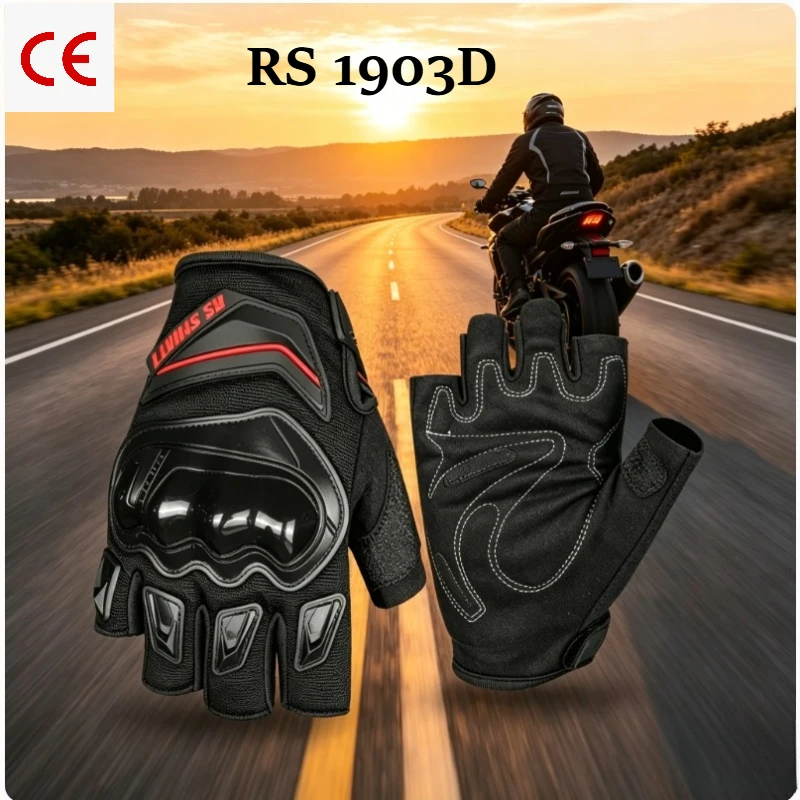 

Summer Half Finger Breathable Motorcycle Gloves for MTB Bike Cycling Motorbike Bicycle Outdoor Sports Breathable Wear-resistant