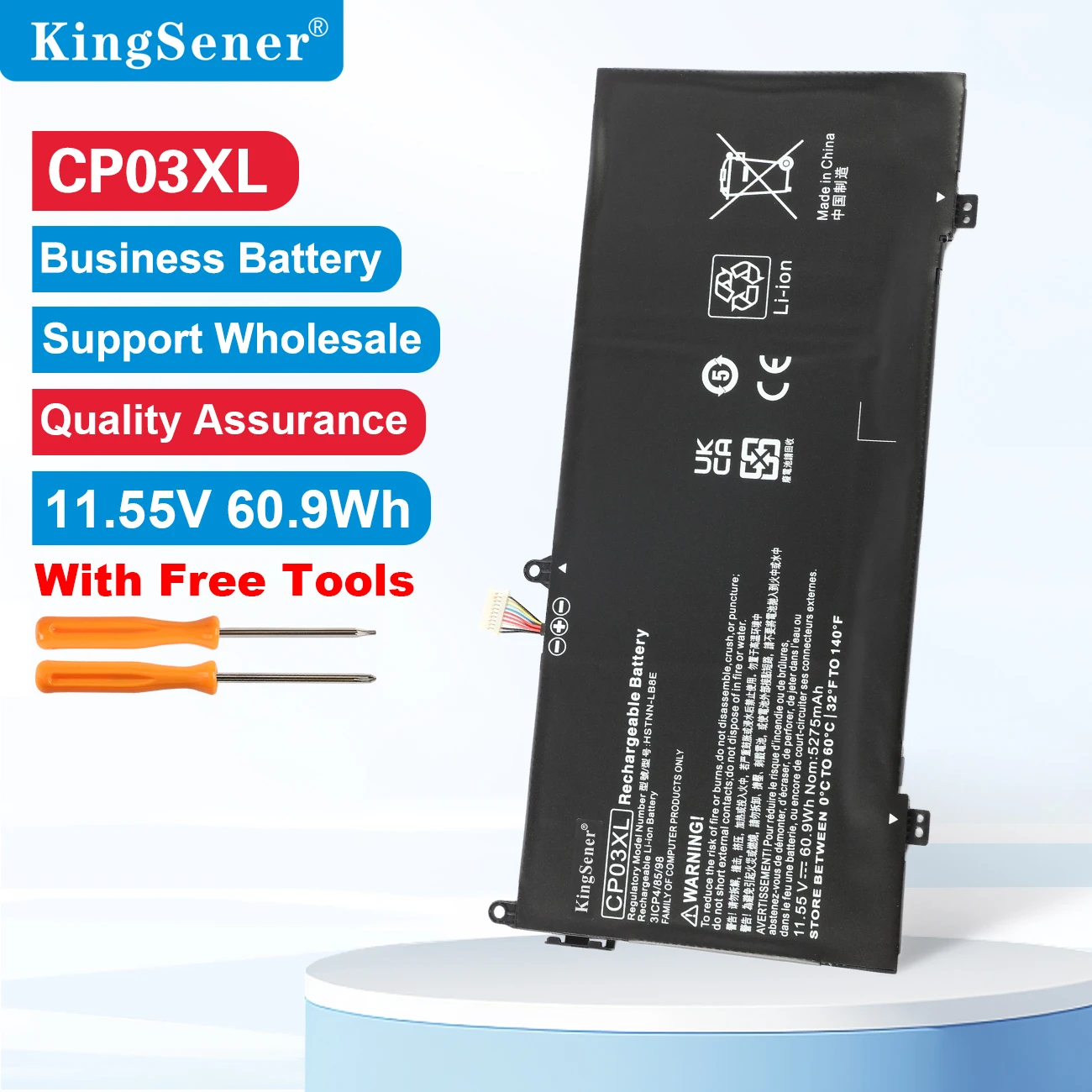 

Аккумулятор KingSener CP03XL для HP Spectre x360 13-ae049ng 13-ae040ng 13-ae052nr 929066-421 929072-855 HSTNN-LB8E 11,55 В 5275 мАч