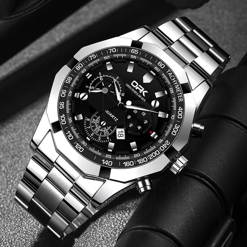 

OPK 8127 Man Watch Simple Fashion Original Business Quartz﻿ Wristwatches Waterproof Luminous Week Date Sport Watch For Man